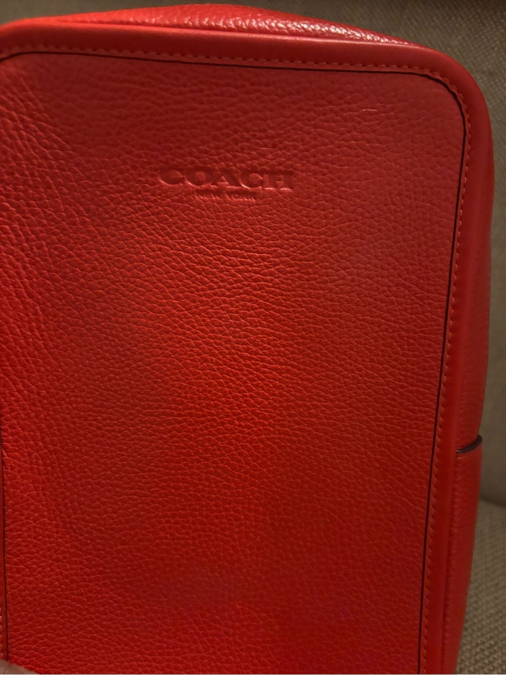 Coach Red Leather Messenger Crossbody Bag